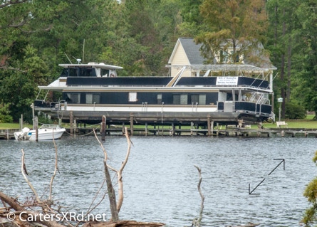 Boat left on pier after hurricane recedes in Washington, NC